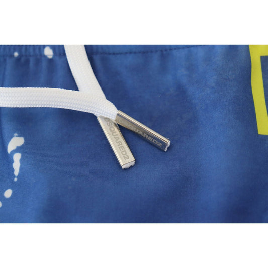 Dsquared² | Blue White Logo Print Men Swim Brief Swimwear - McRichard Designer Brands