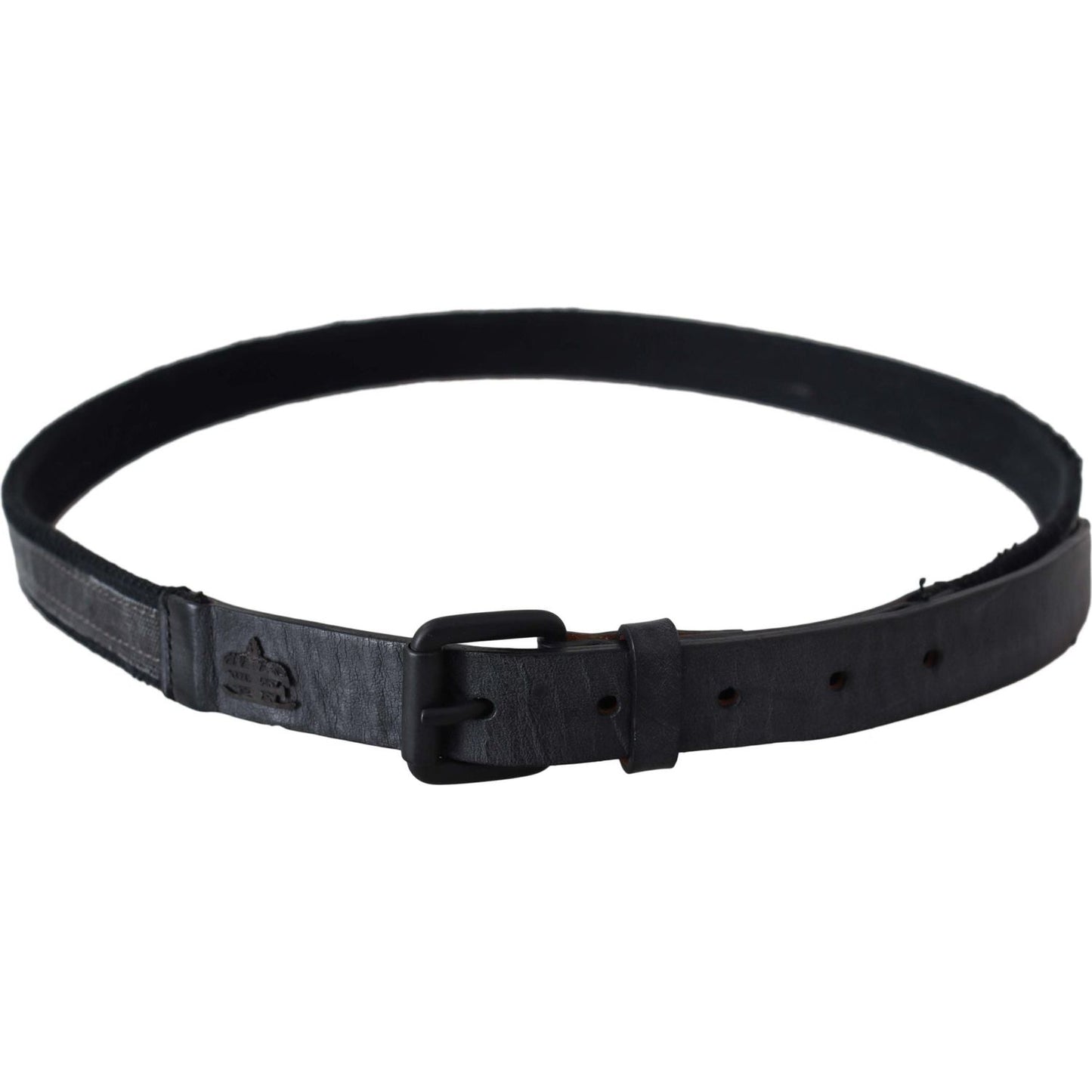 Ermanno Scervino Chic Black Leather Waist Belt Belt black-leather-logo-buckle-waist