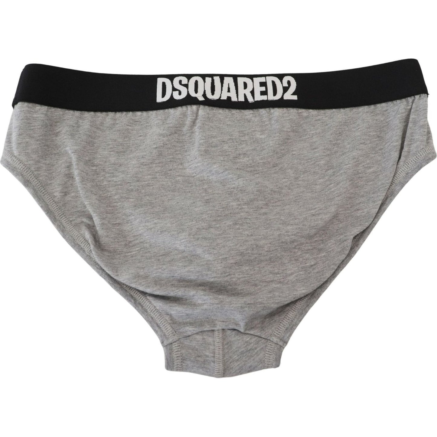 Dsquared² Elegant Gray Cotton Stretch Briefs gray-dsurf-logo-cotton-stretch-men-brief-underwear