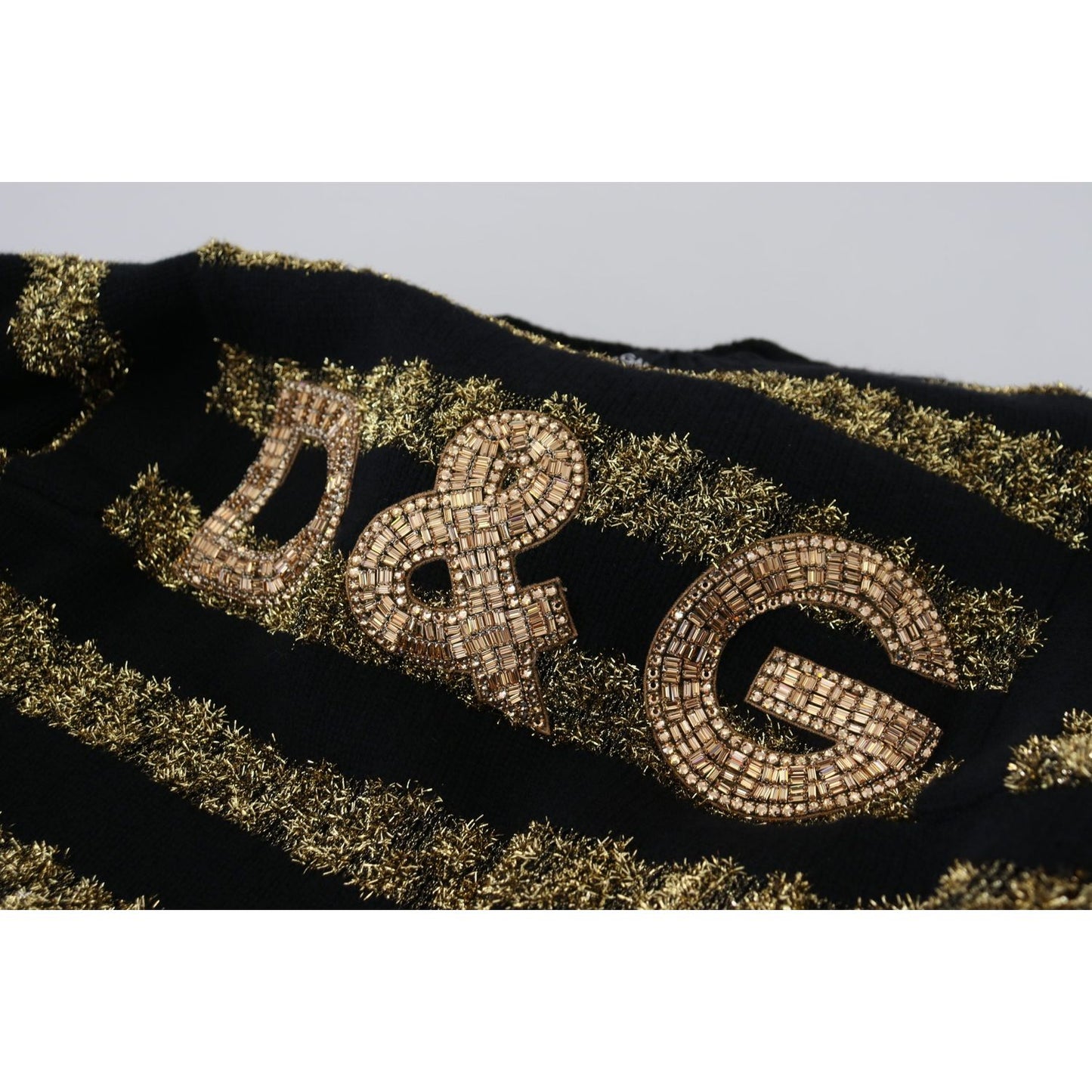 Dolce & GabbanaElegant Black and Gold Crystal SweaterMcRichard Designer Brands£1039.00