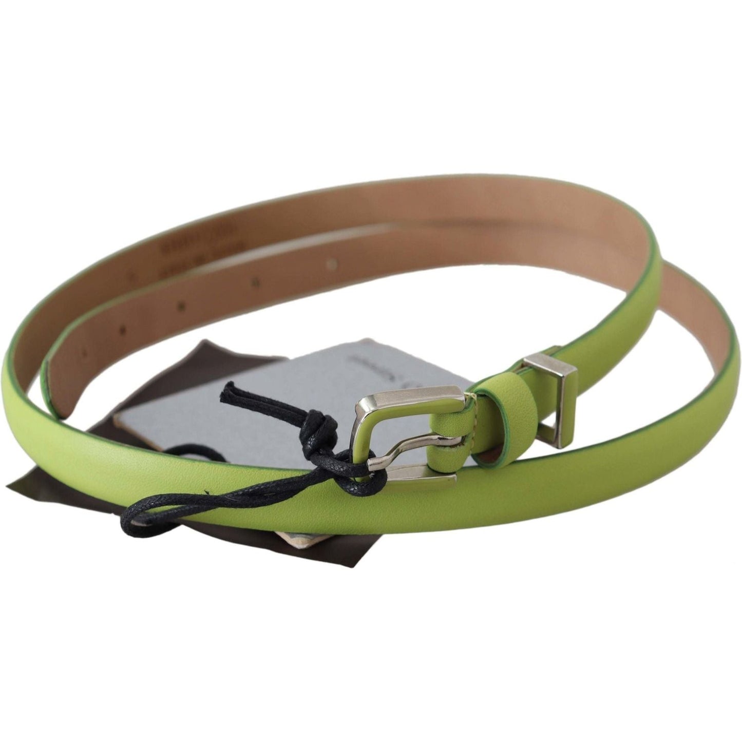 Scervino Street Classic Green Leather Belt with Silver-Tone Hardware Belt green-leather-chartreuse-silver-green-buckle-belt IMG_6303-scaled-31e656f0-42e.jpg