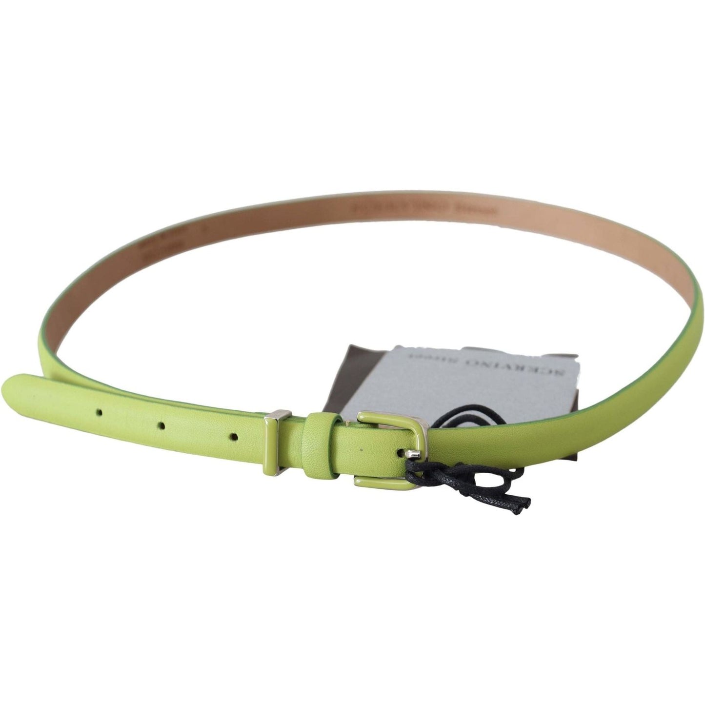 Scervino Street Classic Green Leather Belt with Silver-Tone Hardware Belt green-leather-chartreuse-silver-green-buckle-belt IMG_6305-scaled-f31ff73e-b07.jpg