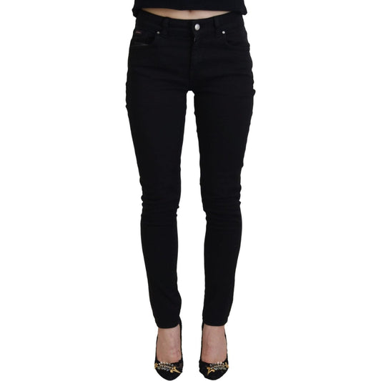 Dolce & Gabbana Chic Black Denim Pants – Timeless Elegance black-cotton-skinny-women-denim-jeans-1