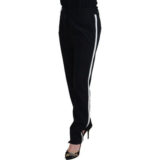 Dolce & GabbanaElegant Black Wool-Silk Blend TrousersMcRichard Designer Brands£479.00