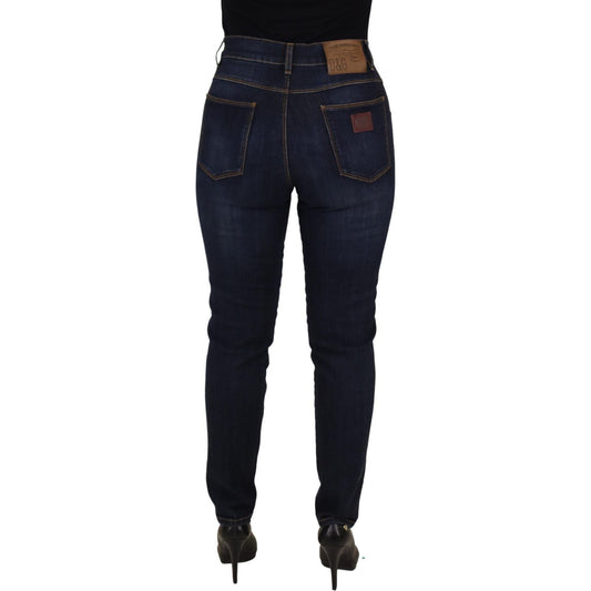 Dolce & Gabbana Elevate Your Denim Game with High Waist Skinny Jeans blue-cotton-high-waist-skinny-denim-jeans