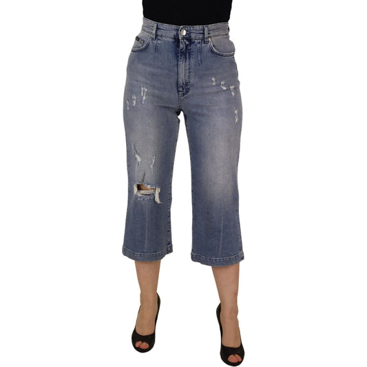 Dolce & Gabbana High Waist Skinny Denim Jeans - Blue blue-washed-high-waist-cropped-denim-jeans