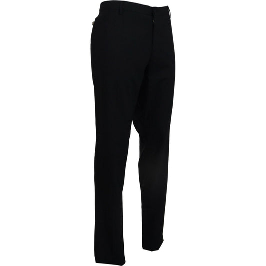 Dolce & Gabbana Elegant Slim Fit Wool Blend Trousers black-wool-stretch-dress-formal-slim-fit-pant