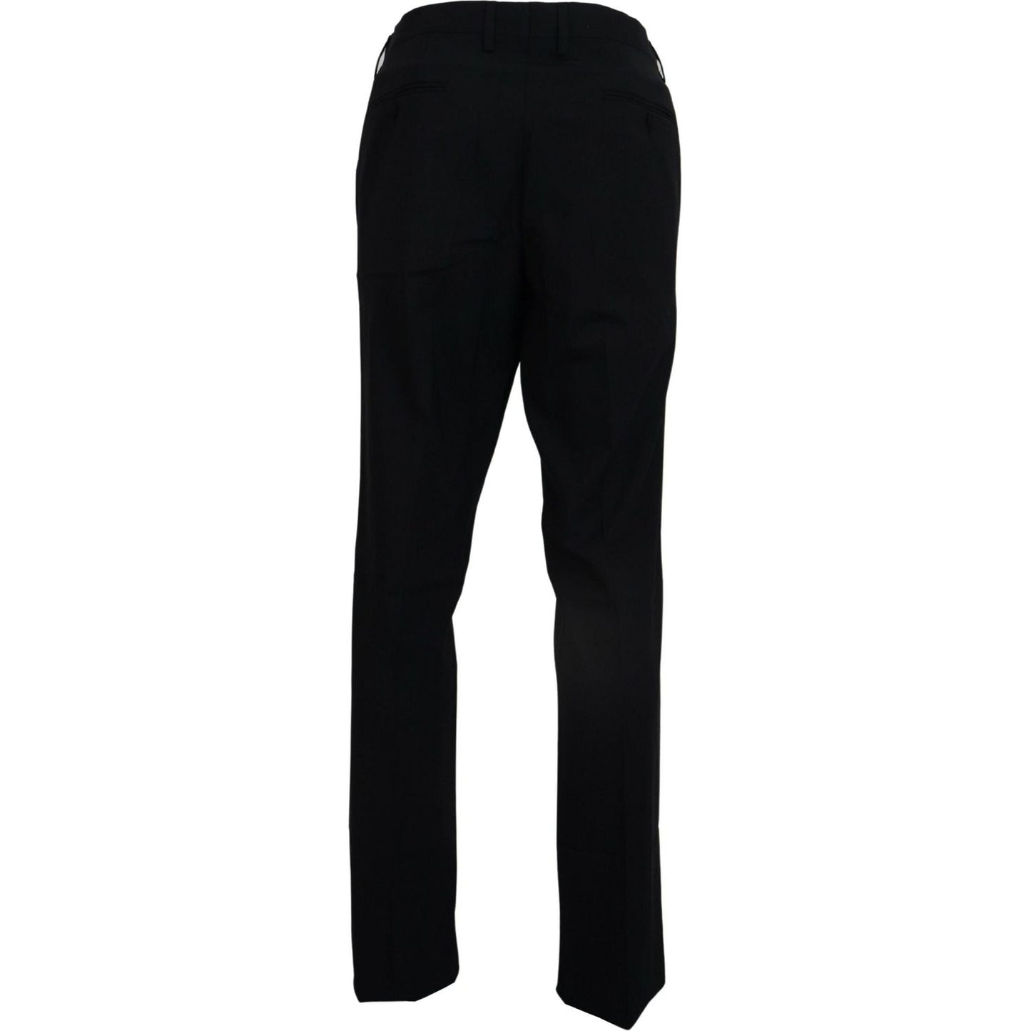 Dolce & Gabbana Elegant Slim Fit Wool Blend Trousers black-wool-stretch-dress-formal-slim-fit-pant