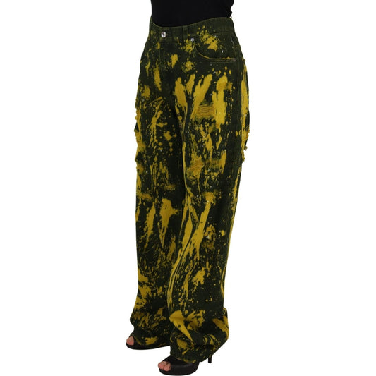 Dolce & Gabbana Sunshine Yellow High Waist Denim yellow-tie-dye-high-waist-pants-cotton-jeans IMG_6455-scaled-ebd4bb31-f53.jpg