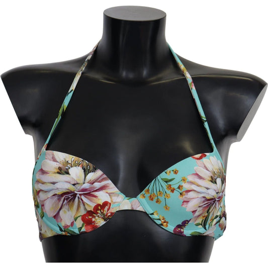 Dolce & GabbanaChic Mint Green Floral Bikini TopMcRichard Designer Brands£159.00