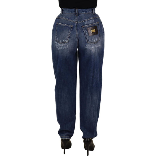 Dolce & Gabbana High Waist Skinny Denim Jeans - Chic Blue Washed blue-washed-high-waist-loose-fit-pants