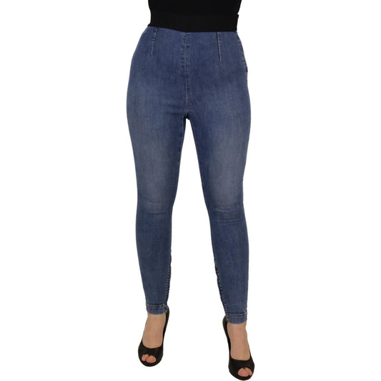 Dolce & Gabbana High Waist Skinny Denim The latest in style, these skinny jeans take it up a notch with a flattering high waist. Made of 98% cotton and 2% elastane, they offer a snug yet comfortable stretch fit. Country of origin: IT, you'll be donning a piece of fashion blue-high-waist-stretchable-skinny-pants-jeans