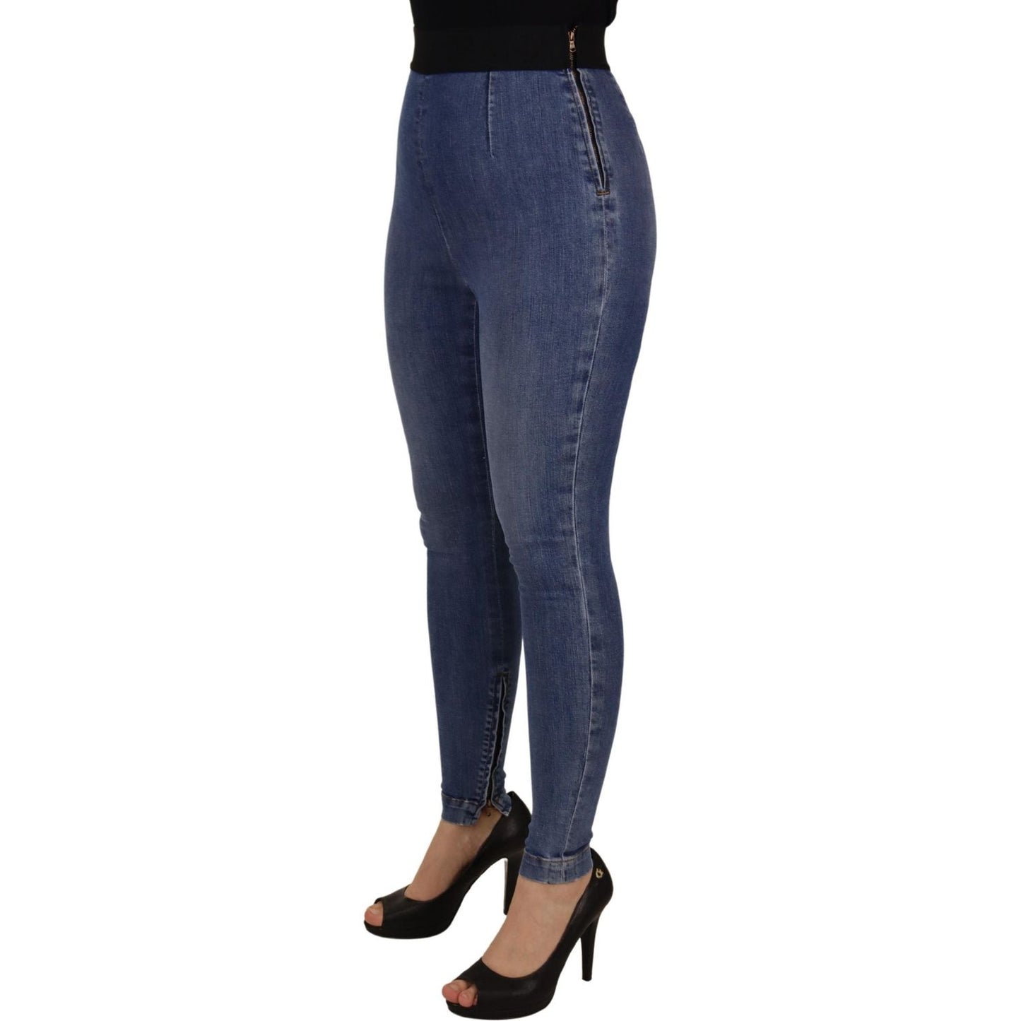 Dolce & Gabbana High Waist Skinny Denim The latest in style, these skinny jeans take it up a notch with a flattering high waist. Made of 98% cotton and 2% elastane, they offer a snug yet comfortable stretch fit. Country of origin: IT, you'll be donning a piece of fashion blue-high-waist-stretchable-skinny-pants-jeans