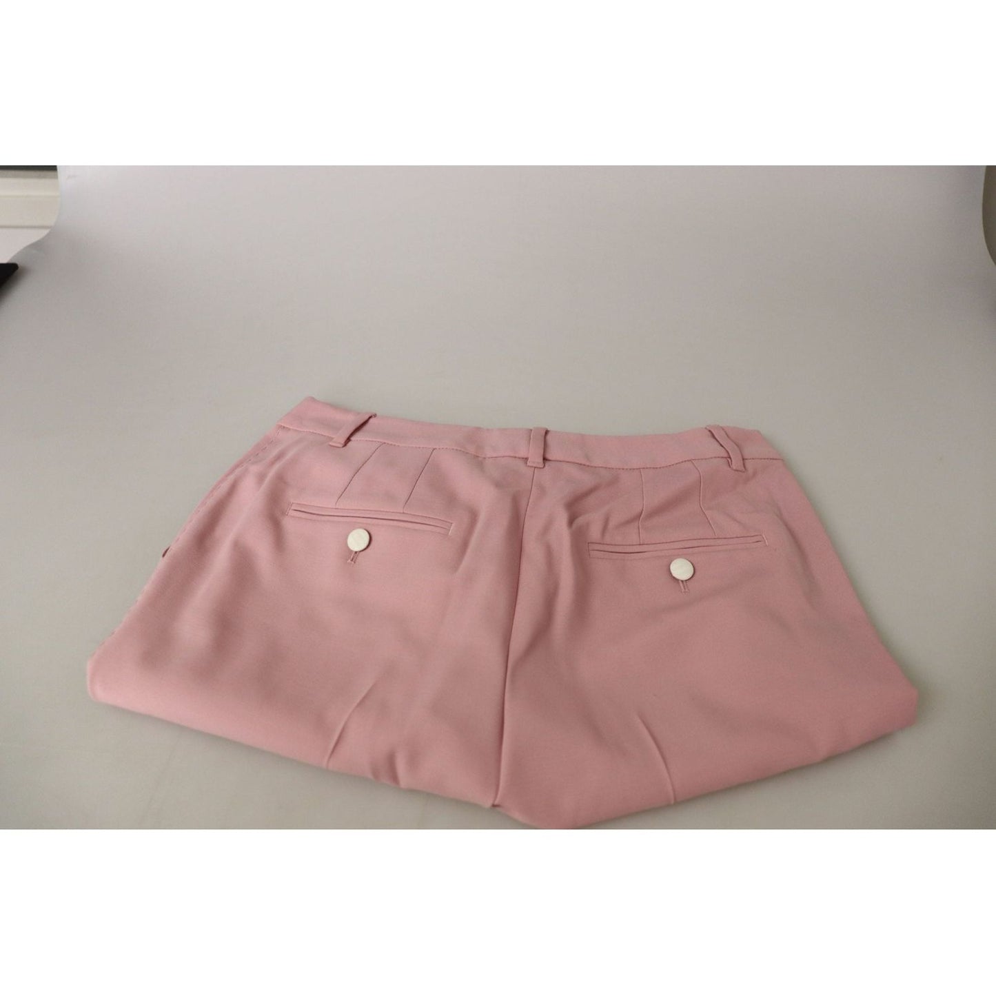 Dolce & Gabbana Chic MidWaist Virgin Wool Pink Pants pink-mid-waist-straight-leg-trouser-pants