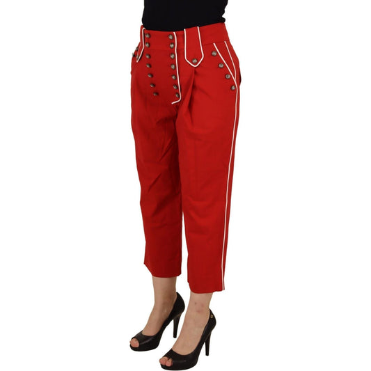 Dolce & GabbanaElegant Red High-Waist Cropped PantsMcRichard Designer Brands£729.00