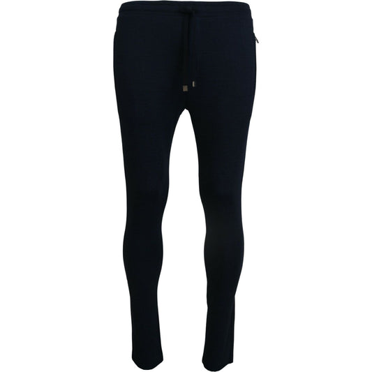 Dolce & Gabbana Elegant Blue Casual Track Sweatpants blue-mens-sport-cotton-sweatpants-pants