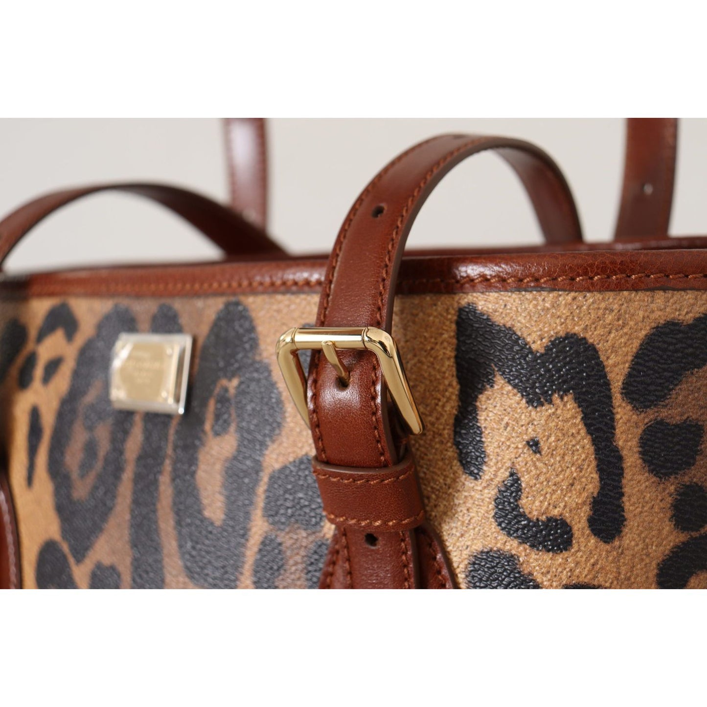 Dolce & Gabbana Elegant Leopard Bucket Tote Bag brown-leopard-pattern-shopping-tote-hand-bucket-purse