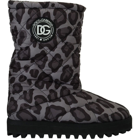 Dolce & GabbanaElegant Gray Leopard Mid Calf BootsMcRichard Designer Brands£549.00