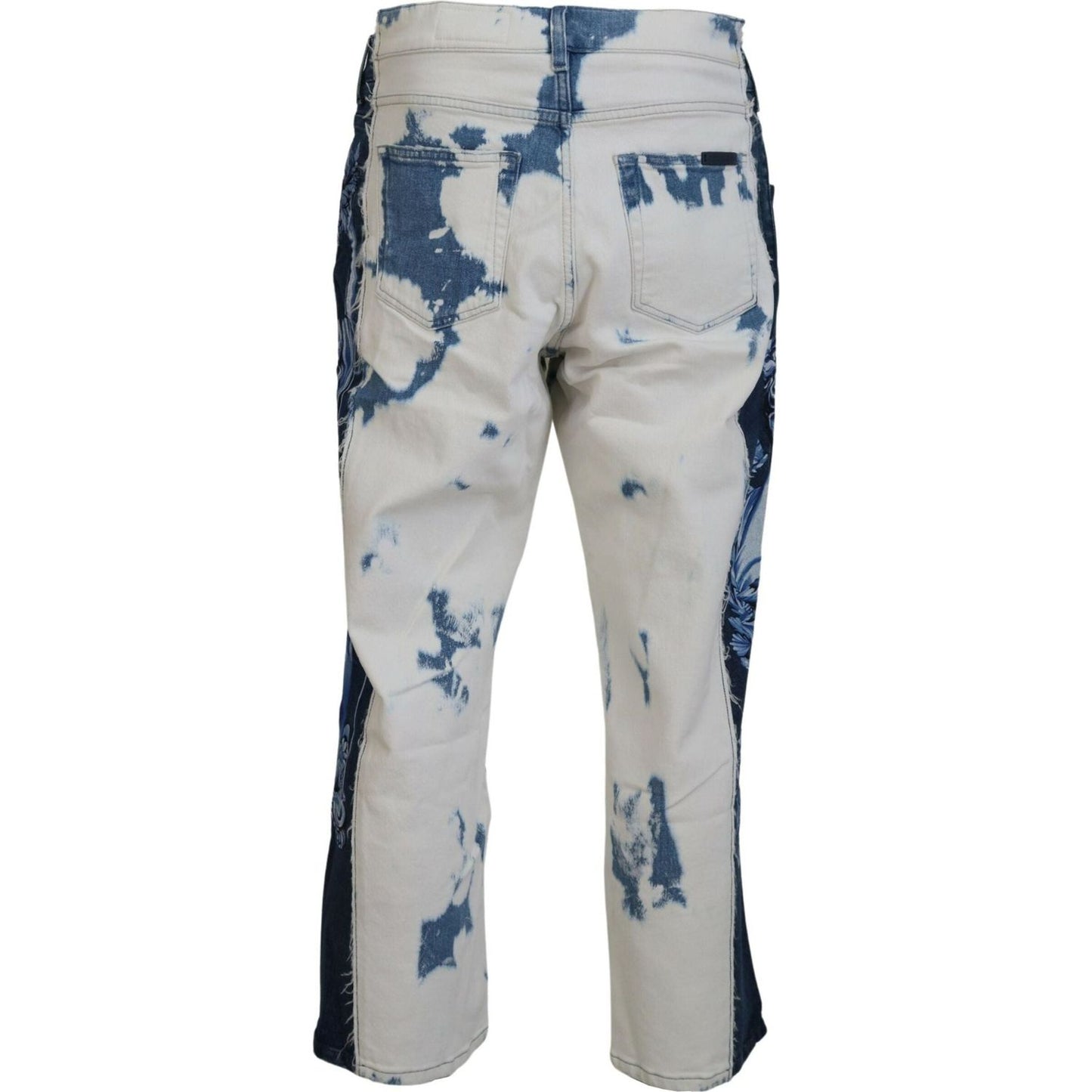 Dolce & Gabbana Elegant Loose Fit Denim Pants with Unique Print blue-ceasar-denim-cotton-loose-fit-jeans