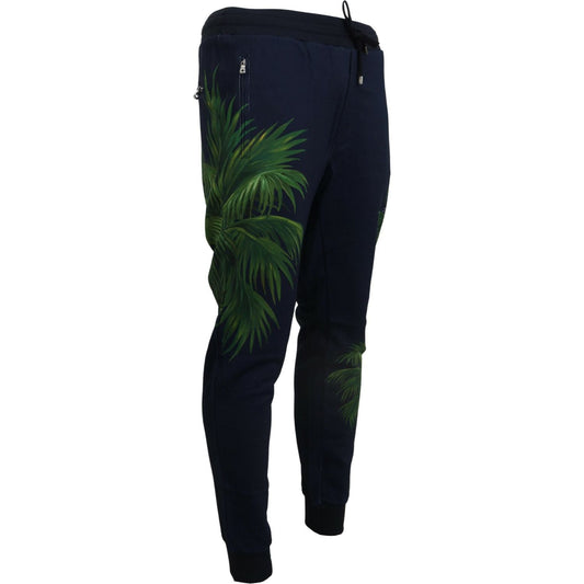 Dolce & Gabbana Elegant Cotton Jogging Pants with Print Design black-cotton-printed-men-pants IMG_6657-scaled-0a8ea25b-f06.jpg