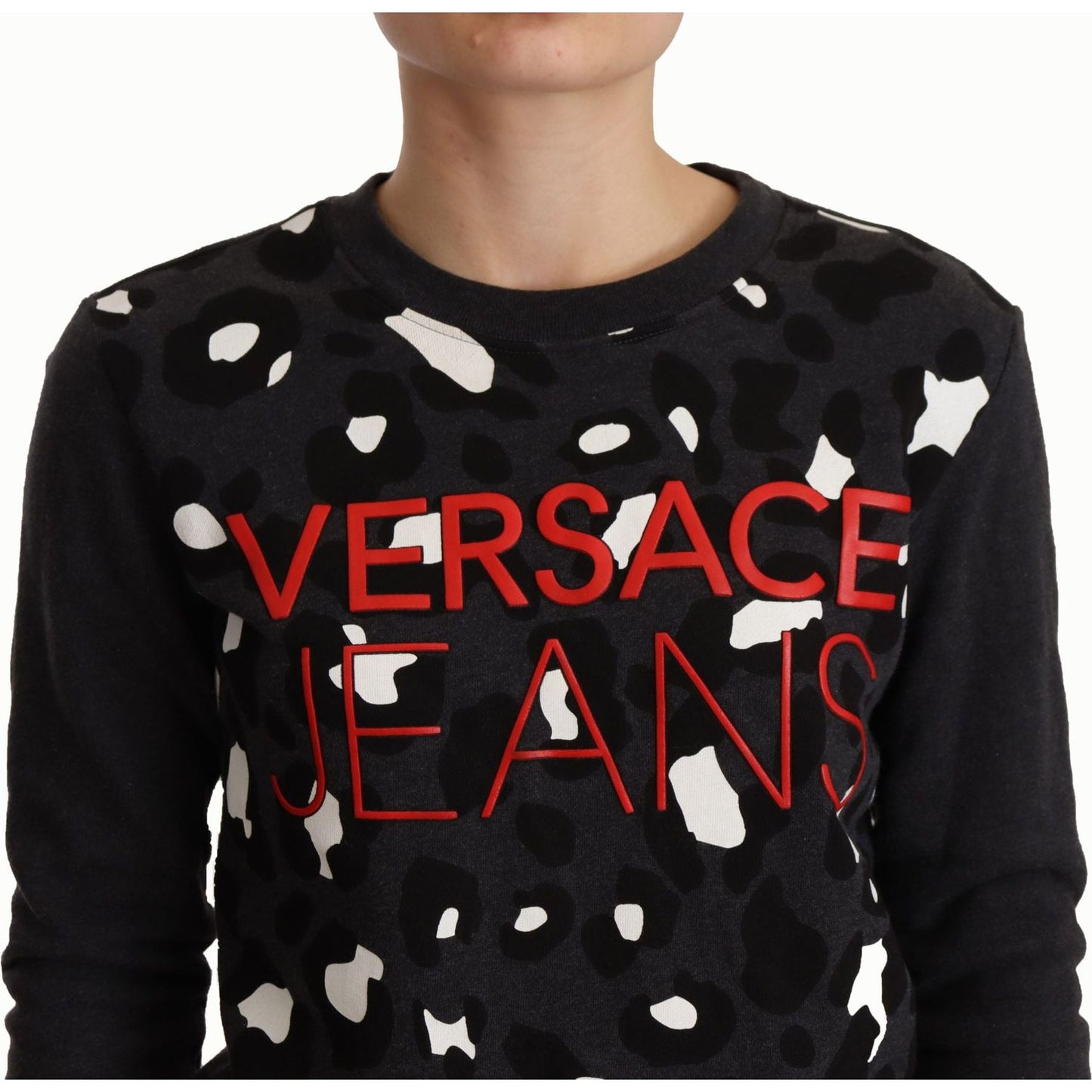 Versace Jeans Chic Black Leopard Crew Neck Pullover black-cotton-leopard-long-sleeves-pullover-sweater IMG_6670-scaled-8233ede1-35b.jpg