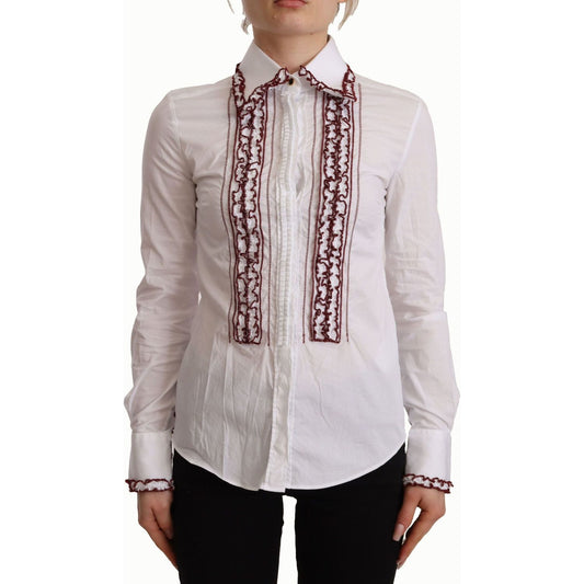 Dolce & GabbanaElegant White Cotton Long Sleeve Polo TopMcRichard Designer Brands£699.00