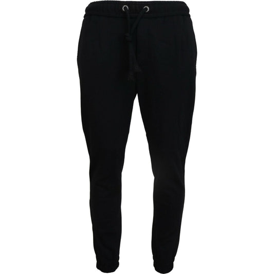 Dolce & Gabbana Sleek Black Wool-Blend Sweatpants black-mens-sport-wool-sweatpants-pants IMG_6735-scaled-e373d7e5-bad.jpg