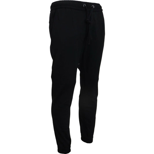Dolce & Gabbana Sleek Black Wool-Blend Sweatpants black-mens-sport-wool-sweatpants-pants IMG_6736-scaled-1733d090-c87.jpg