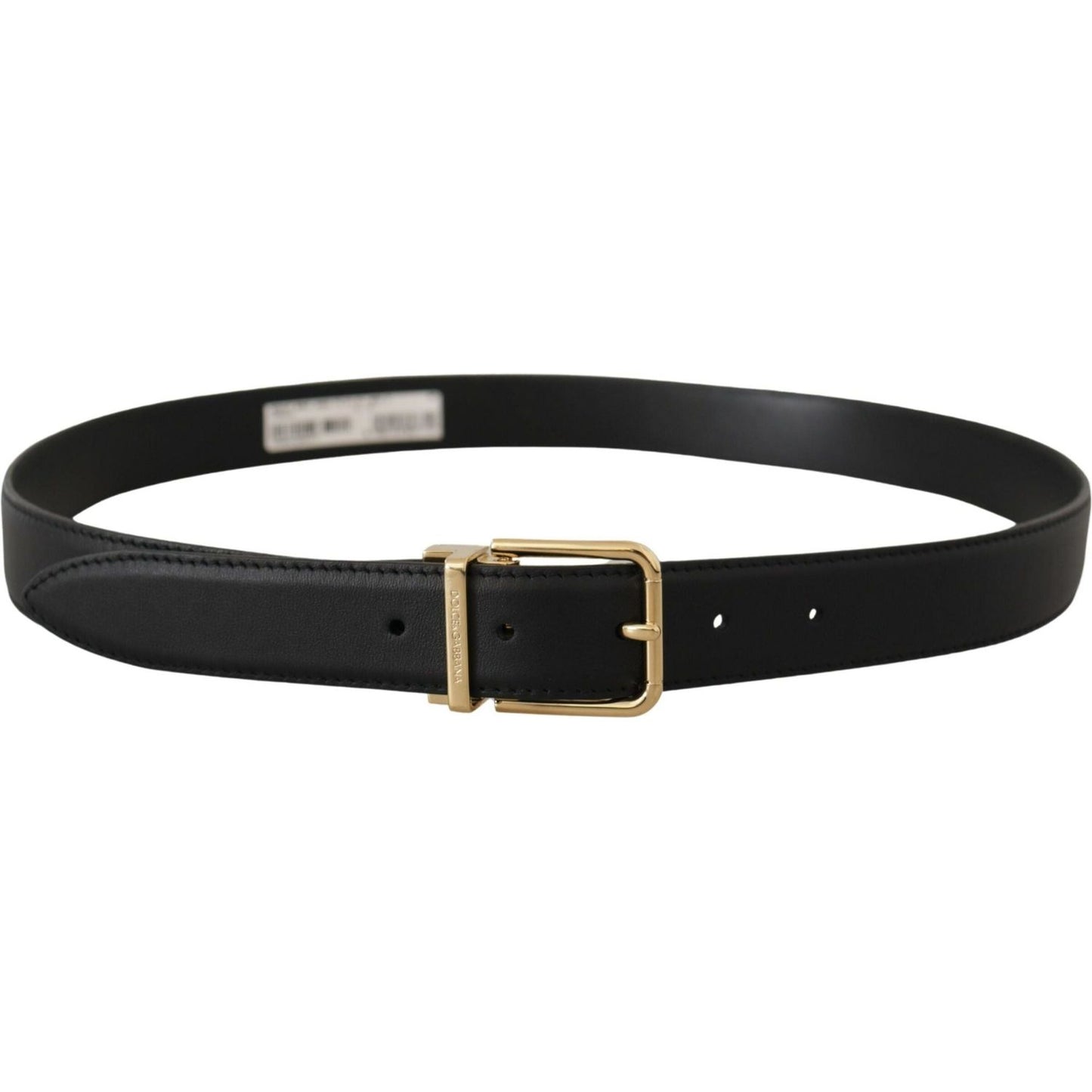 Dolce & Gabbana Elegant Black Leather Belt with Metal Buckle black-classic-leather-gold-metal-logo-buckle-belt