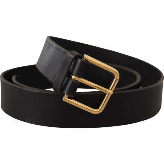 Dolce & Gabbana Elegant Leather Belt with Metal Buckle brown-gold-metal-logo-buckle-calf-leather-belt