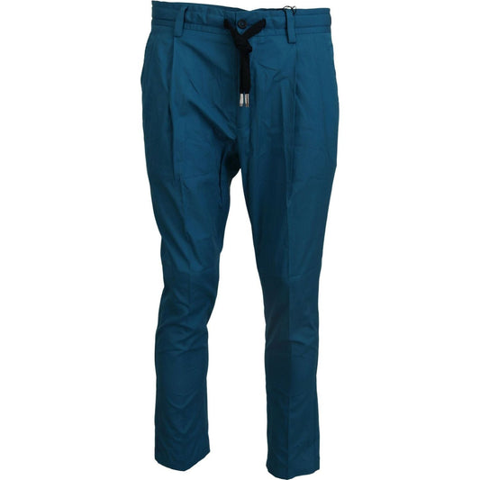 Dolce & Gabbana Casual Blue Chinos Trousers Pants blue-cotton-chinos-trousers-pants