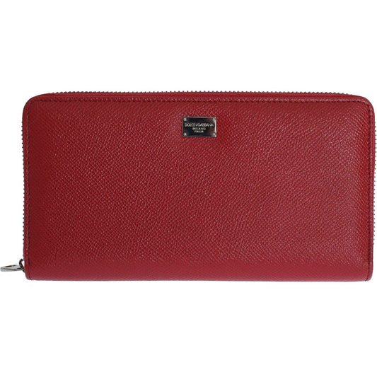 Dolce & Gabbana Elegant Red Leather Continental Wallet red-dauphine-leather-zip-around-continental-wallet IMG_6803-scaled-543a997e-338.jpg