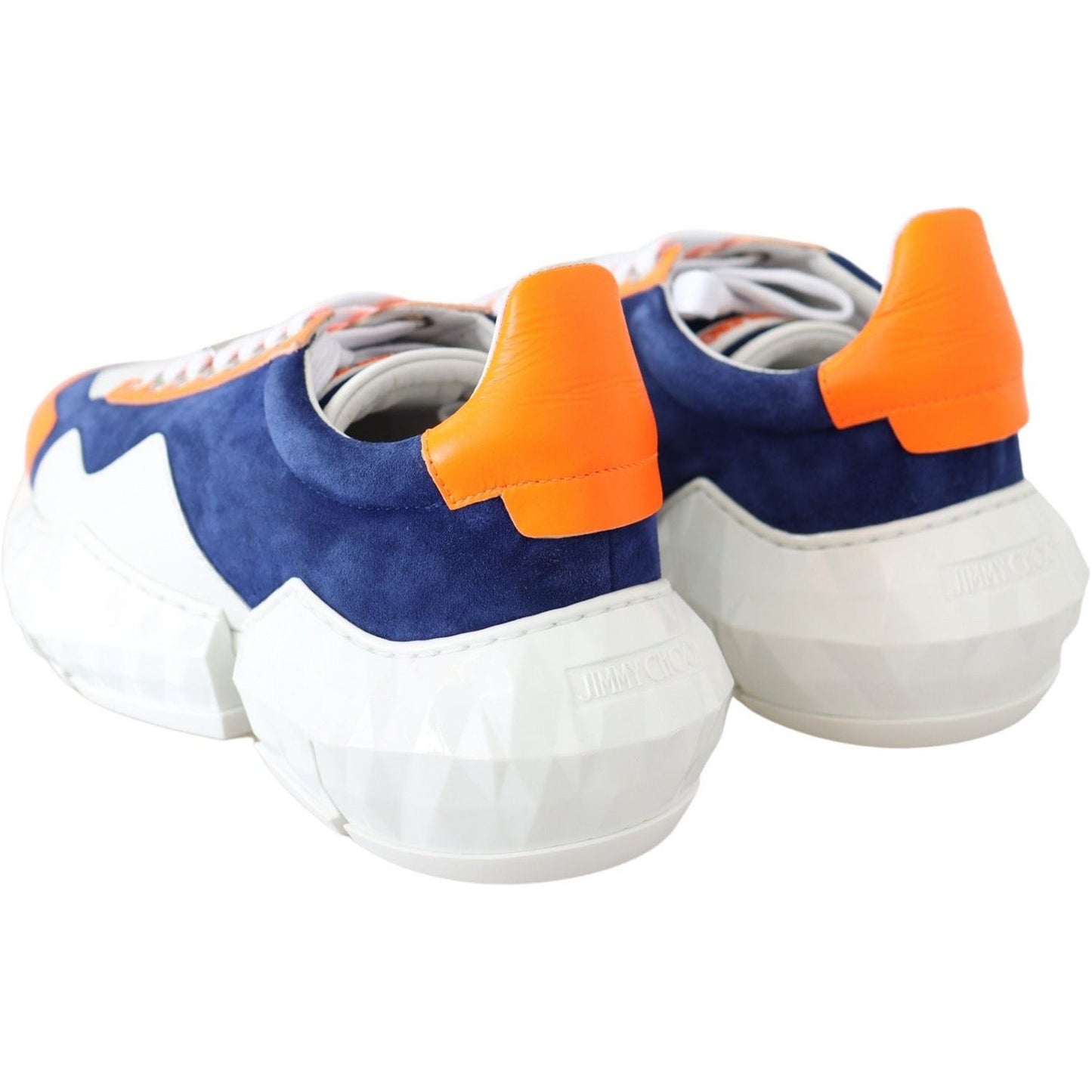 Jimmy Choo Electric Elegance Leather Mix Sneakers diamond-blue-orange-leather-sneaker