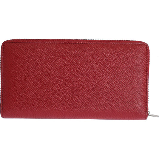 Dolce & Gabbana Elegant Red Leather Continental Wallet red-dauphine-leather-zip-around-continental-wallet IMG_6805-scaled-4ee4354c-70f.jpg