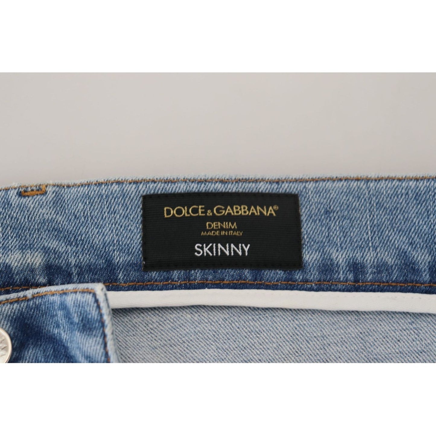 Dolce & Gabbana Elegant Slim Fit Light Blue Denim Pants blue-wash-slim-fit-cotton-denim-jeans-1