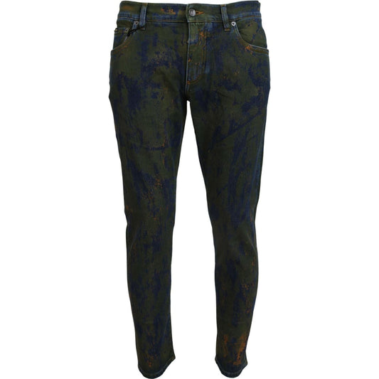 Dolce & Gabbana Chic Slim-Fit Denim Jeans in Green Wash blue-green-skinny-cotton-denim-jeans IMG_6831-scaled-8b2ef608-cd5.jpg