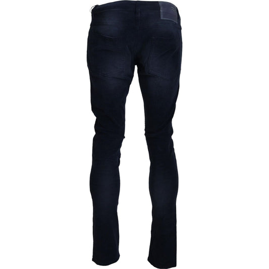 Acht Chic Blue Straight Fit Corduroy Jeans blue-cotton-corduroy-slim-stretch-men-jeans