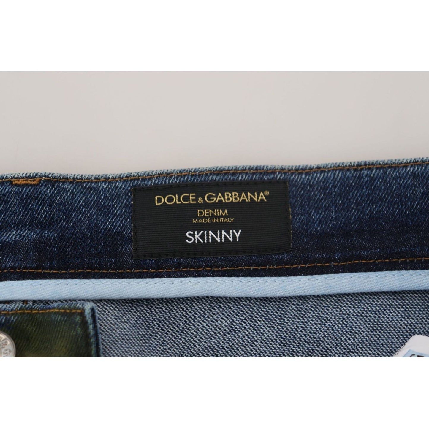 Dolce & Gabbana Chic Slim-Fit Denim Jeans in Green Wash blue-green-skinny-cotton-denim-jeans