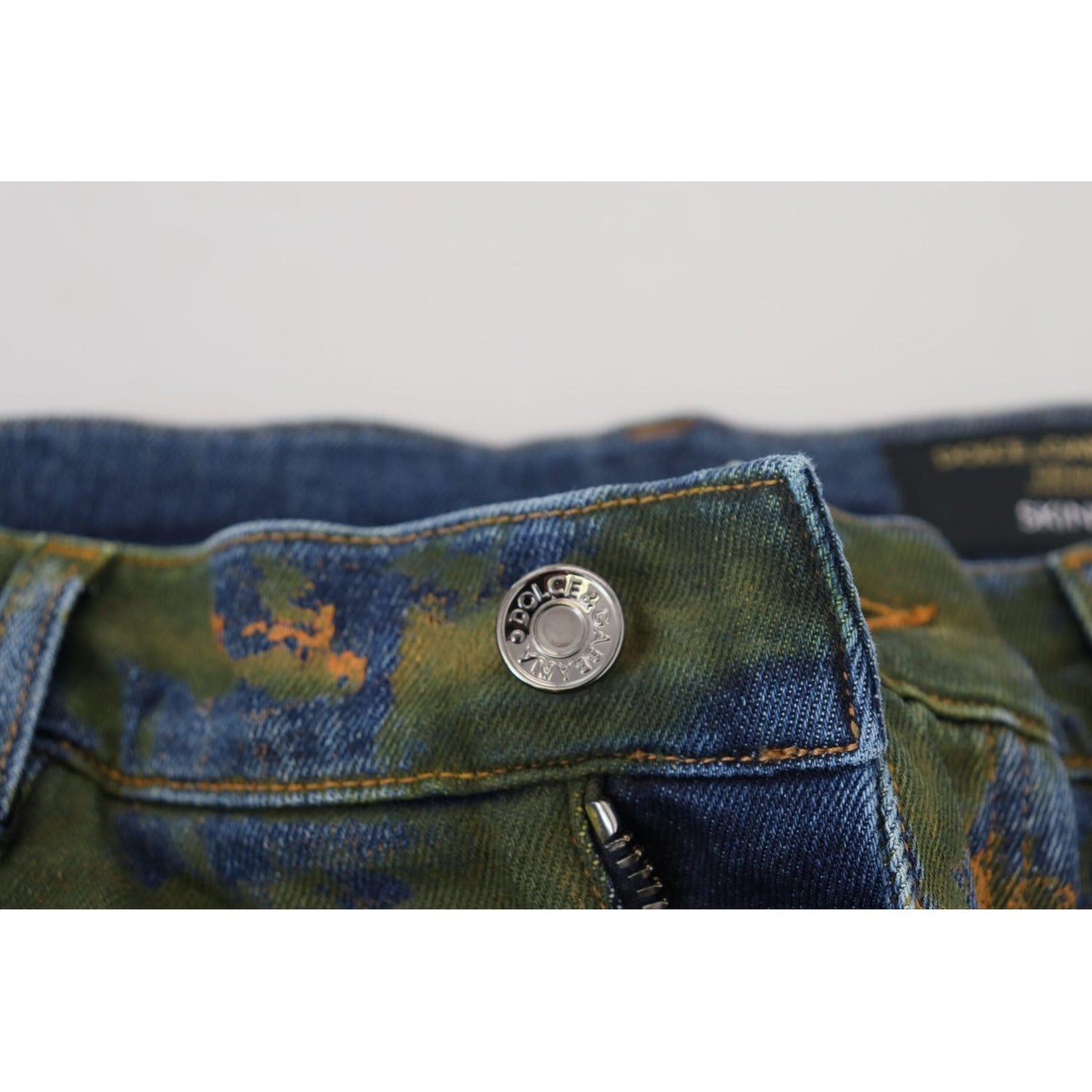 Dolce & Gabbana Chic Slim-Fit Denim Jeans in Green Wash blue-green-skinny-cotton-denim-jeans IMG_6836-scaled-22f532e3-c75.jpg