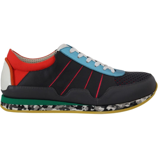 Dolce & Gabbana Multicolor Leather-Blend Low Top Sneakers multicolor-sport-low-top-shoes-sneakers