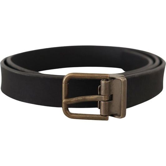 Dolce & GabbanaElegant Black Leather Belt with Vintage Metal BuckleMcRichard Designer Brands£239.00