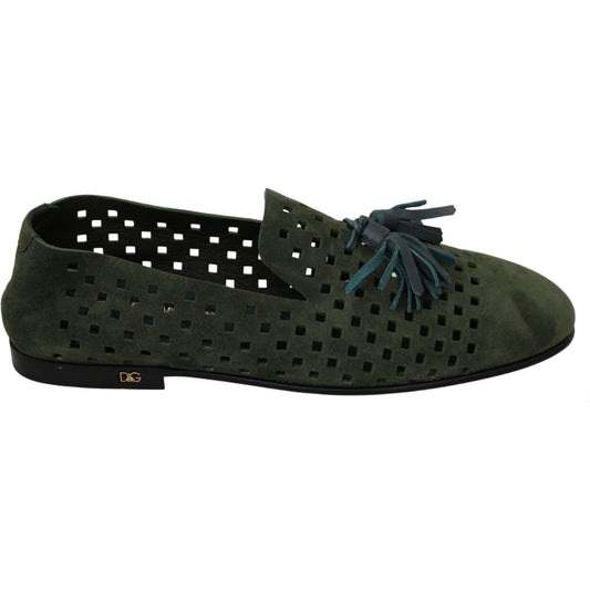 Dolce & GabbanaElegant Green Suede Loafers for MenMcRichard Designer Brands£469.00