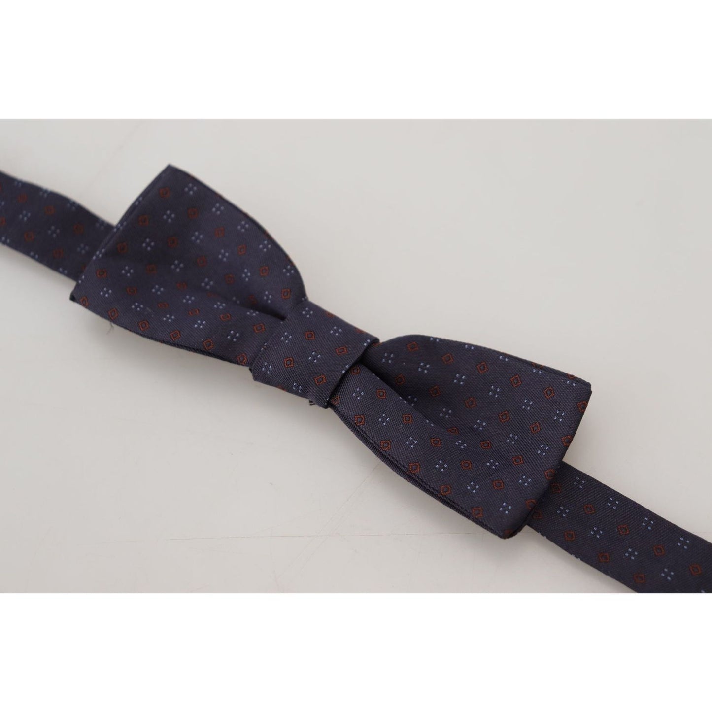 Dolce & Gabbana Elegant Silk Patterned Bow Tie blue-pattern-silk-adjustable-neck-papillon-bow-tie