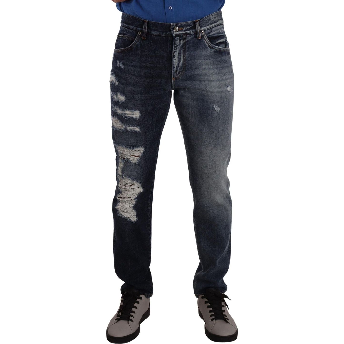 Dolce & Gabbana Chic Tattered Denim Jeans blue-cotton-regular-denim-trousers-jeans IMG_7045-scaled-7fb0ec07-baf.jpg