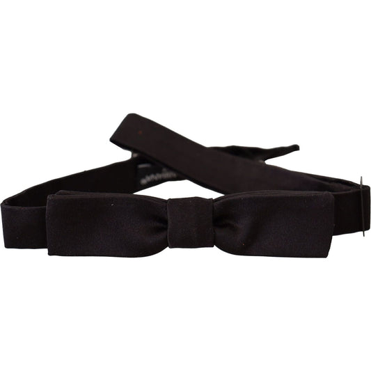 Dolce & Gabbana Elegant Black Silk Bow Tie black-100-silk-adjustable-neck-papillon-tie-19