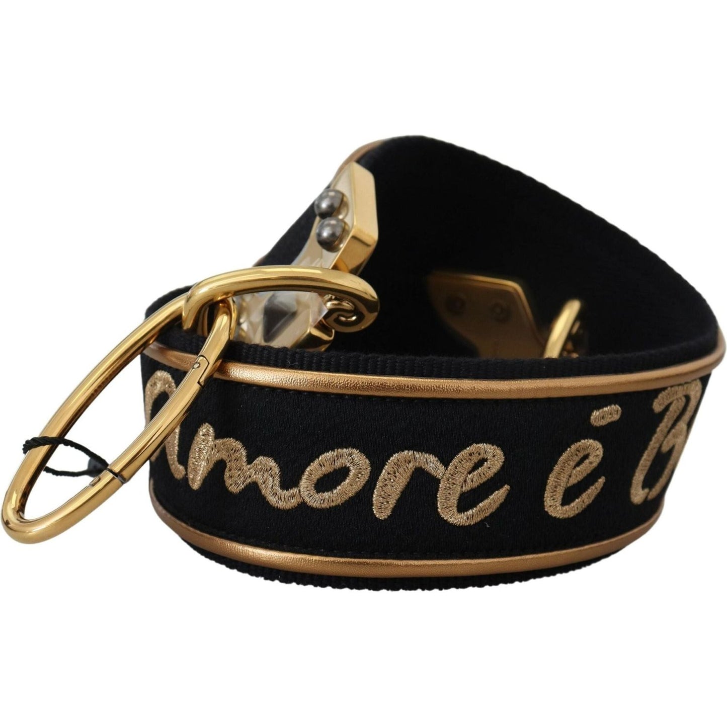 Dolce & Gabbana Elegant Gold Black Shoulder Bag Strap black-lamore-ebellezza-bag-shoulder-strap