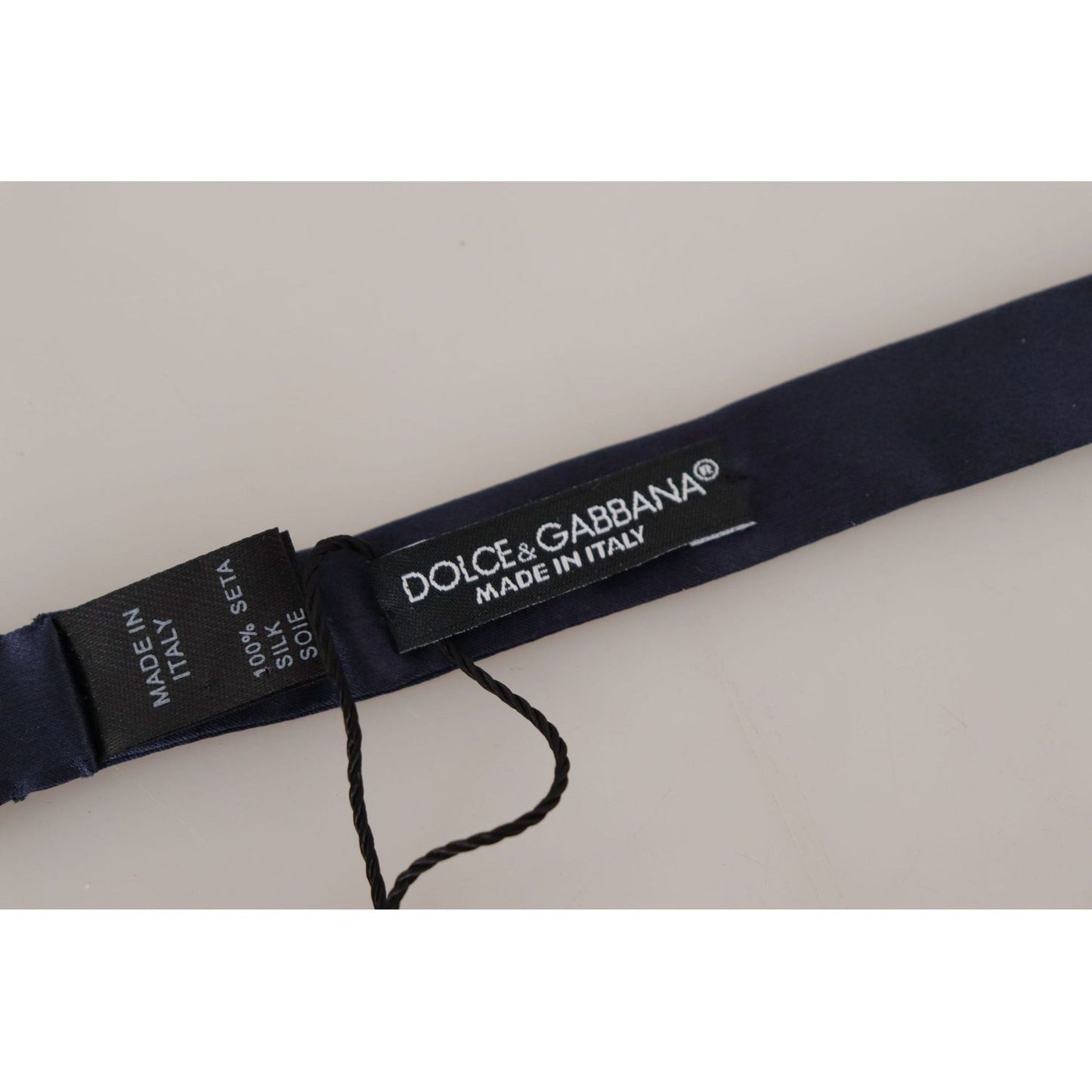 Dolce & Gabbana Stunning Silk Blue Bow Tie blue-100-silk-adjustable-neck-papillon-tie-2