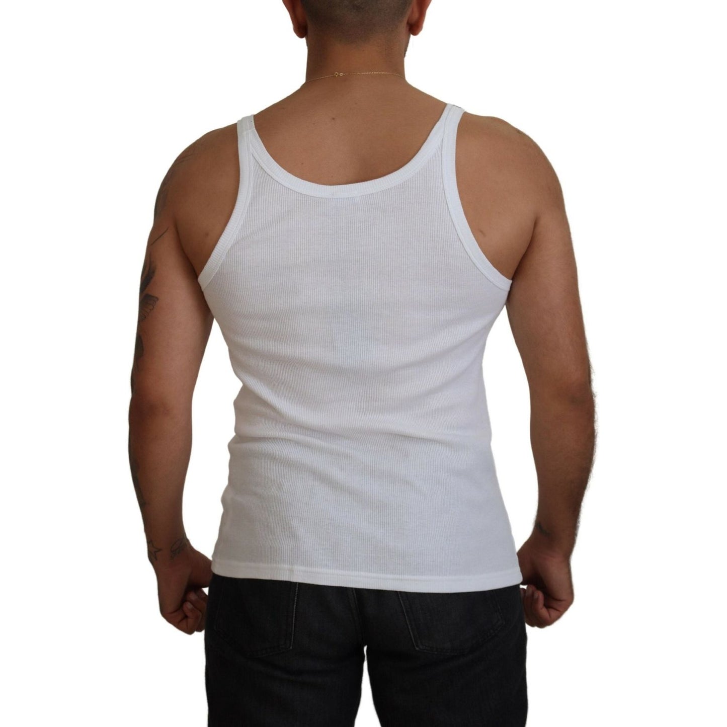 Dolce & Gabbana Elegant White Sleeveless Tank T-Shirt cotton-white-tank-sleeveless-underwear-t-shirt