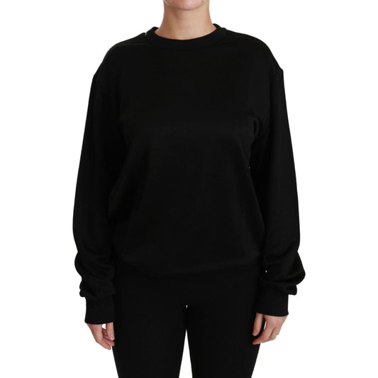 Dolce & GabbanaElegant Black Cotton Crew Neck Pullover SweaterMcRichard Designer Brands£329.00