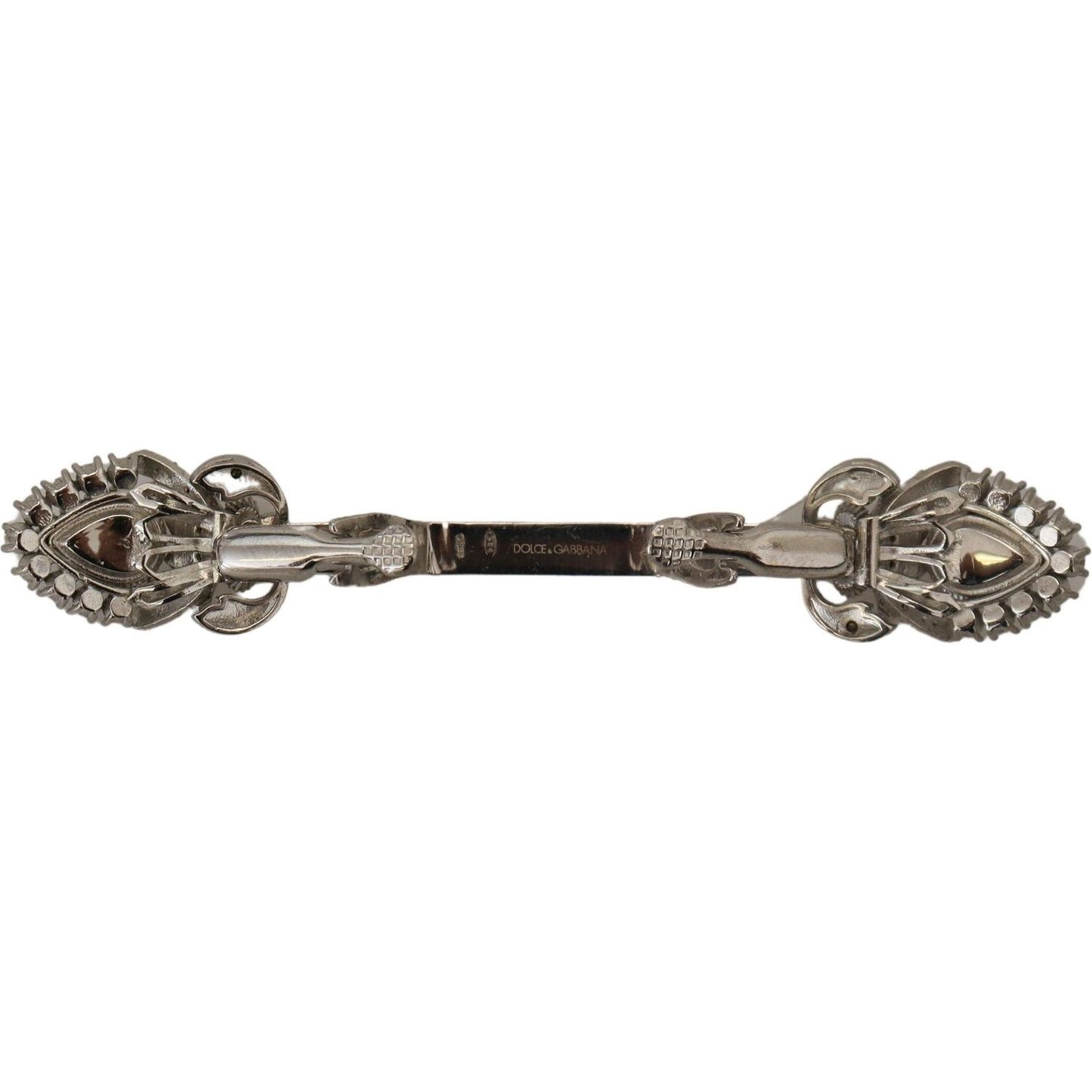 Dolce & Gabbana Elegant Silver Glass Brooch Pin 925-sterling-silver-crystals-pin-collar-brooch-1